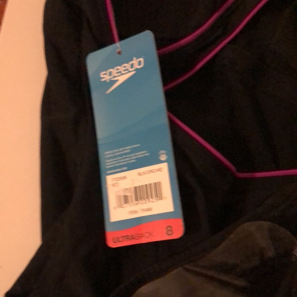 Speedo 1 piece swimsuit NWT S 8, Black & Pink - Picture 7 of 12